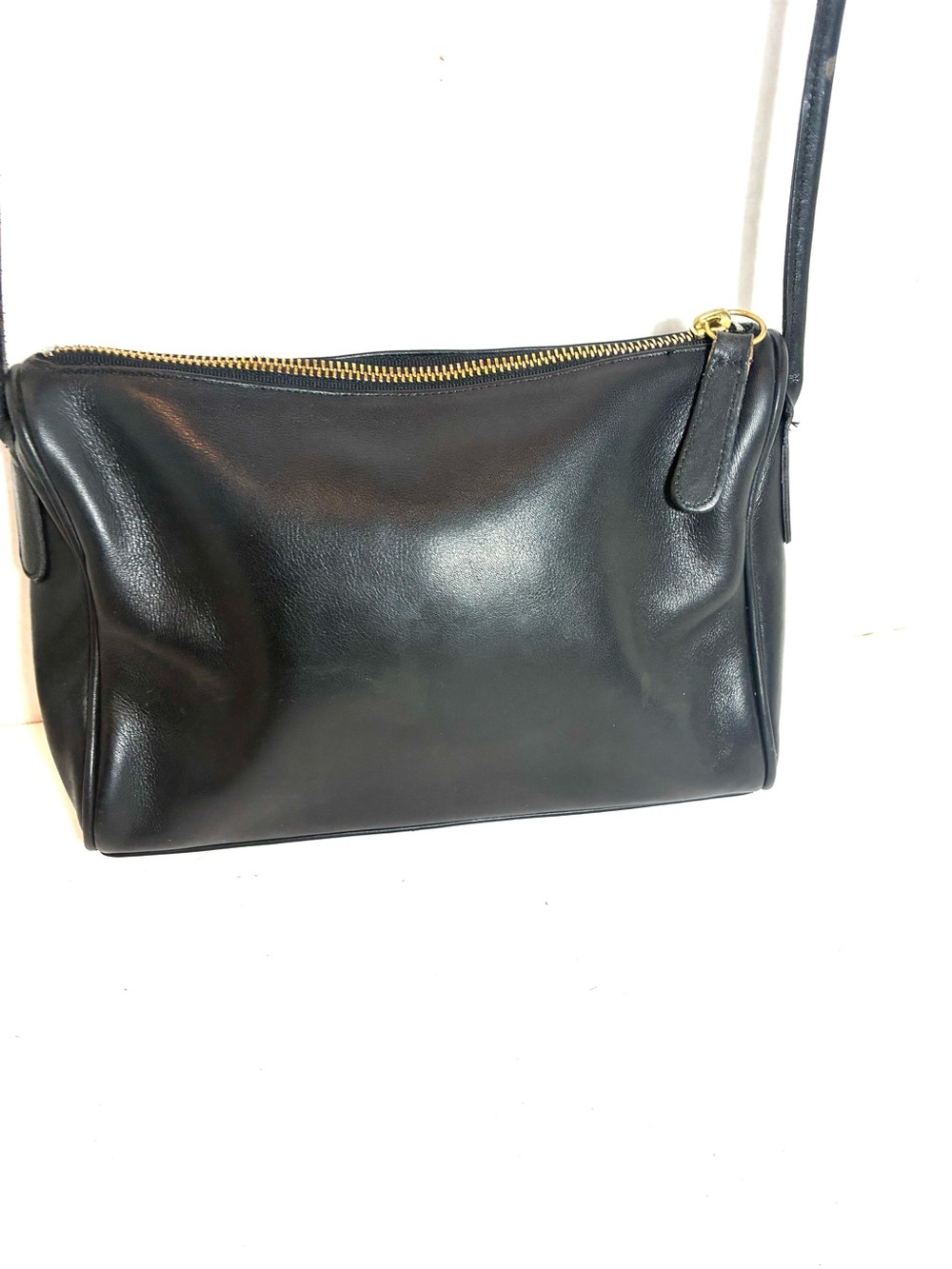 Vintage Coach Slim Black Leather Crossbody Shoulder Bag #0945-003 - Picture 7 of 13